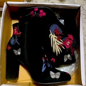 Black suede booties
